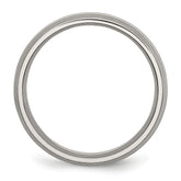 Titanium Grooved Unisex Wedding Band with Polished Brushed Finish